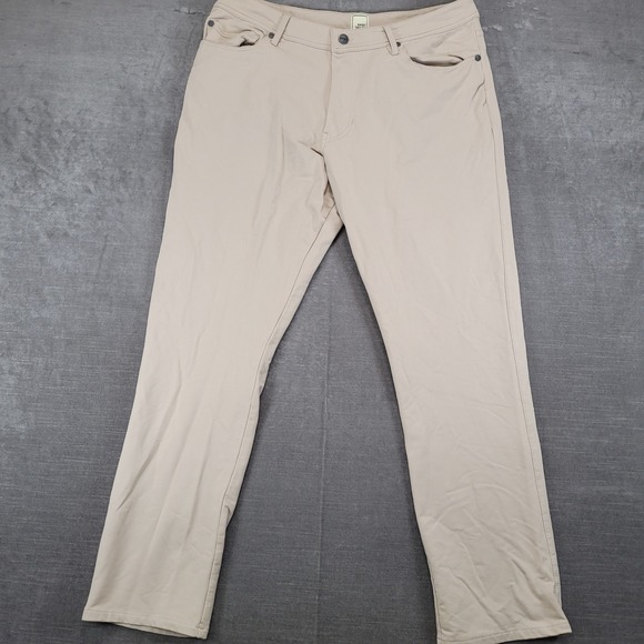 Swet Tailor Pants Mens Tech Commuter Stretch Khaki Lightweight Size 34 x‎ 30 - Picture 1 of 11